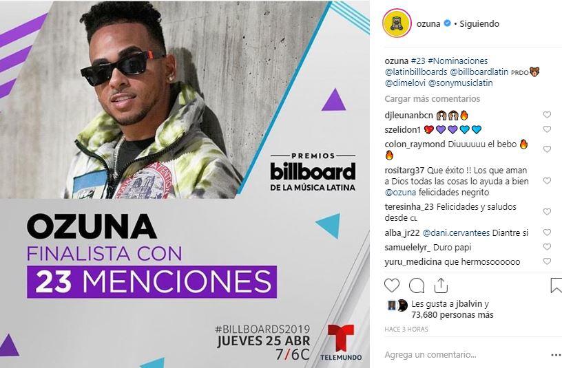 Download Ozuna en los Billboard Latino 2019: cantante logra 23 ...